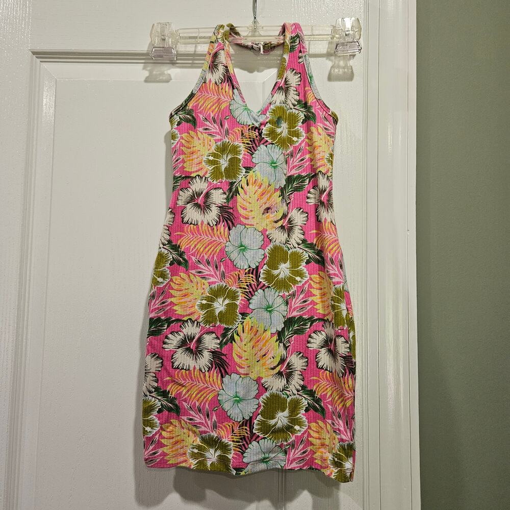 Art Class Hawaiian‎ Floral Print Halter Dress Size Medium (8)